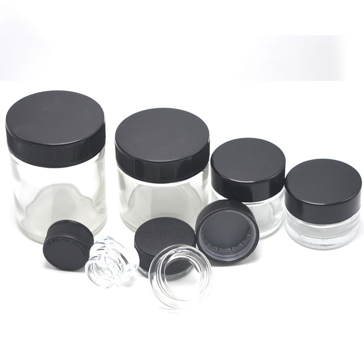 5ml 7ml 9ml 60ml 90ml 100ml圆形玻璃奶油罐带双盖