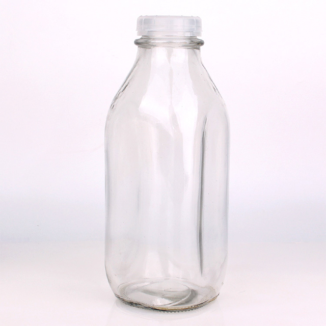 240毫升550ml 1000ml压嘴抗盗窃玻璃奶瓶带塑料盖