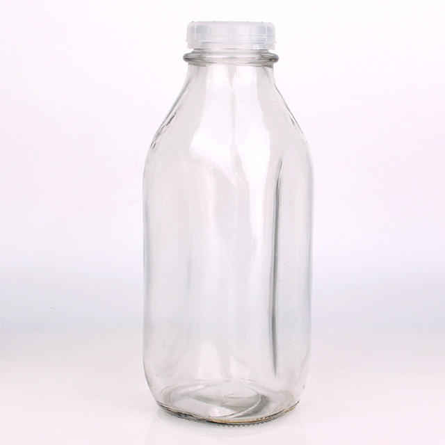 240毫升550ml 1000ml压嘴抗盗窃玻璃奶瓶带塑料盖