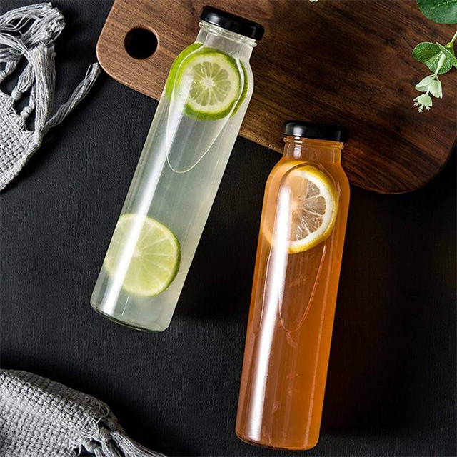 12盎司圆玻璃果汁水果饮料瓶带螺丝盖