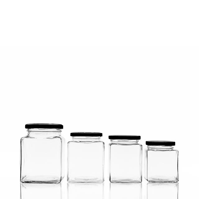 80ml 100ml 150ml 200ml 500ml方形玻璃密封罐带盖