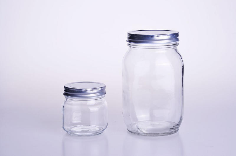 250ml 500ml 1000ml圆形玻璃梅森罐带盖子