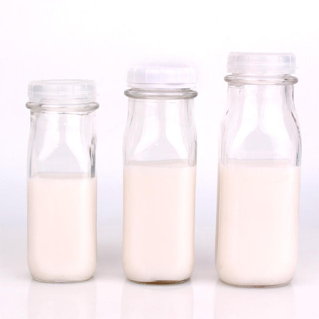 240毫升550ml 1000ml压嘴抗盗窃玻璃奶瓶带塑料盖